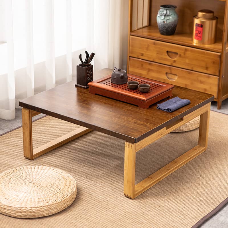 Square Bamboo Coffee Table Foldable for Living Rooms Modern Style hsl-93