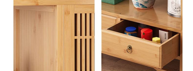 Stylish Dark Brown Bamboo Storage Rack for Home and Office Organization hsl-94