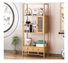 Stylish Dark Brown Bamboo Storage Rack for Home and Office Organization hsl-94