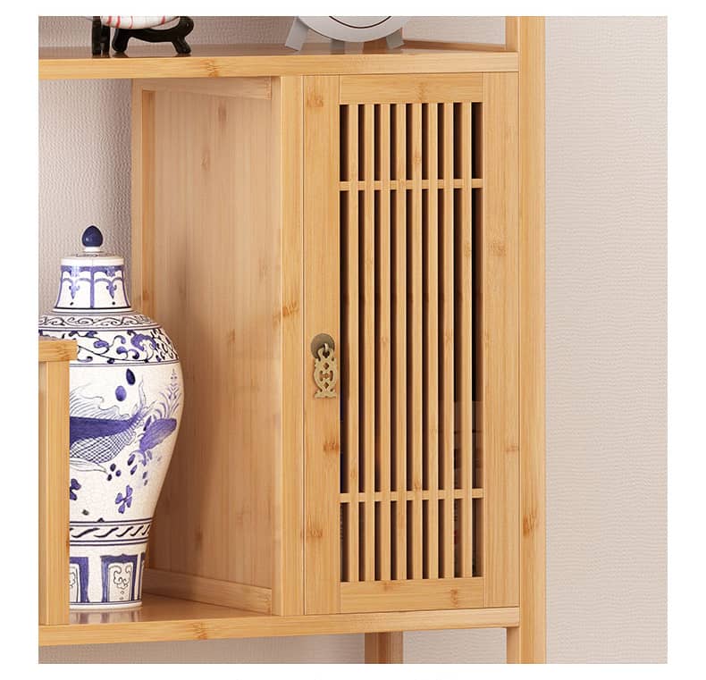 Stylish Dark Brown Bamboo Storage Rack for Home and Office Organization hsl-94