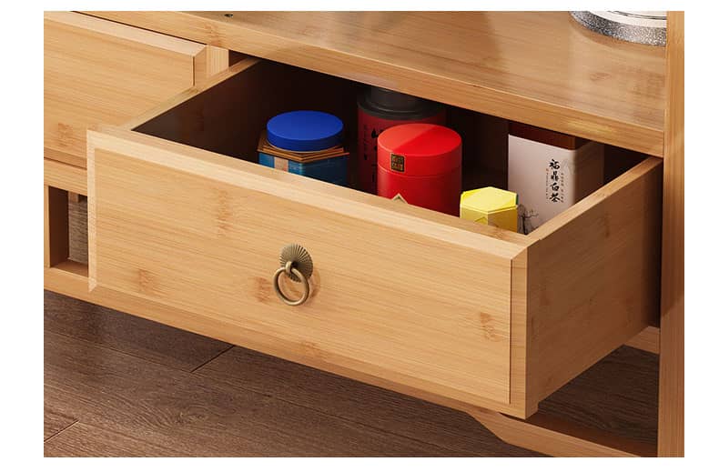 Stylish Dark Brown Bamboo Storage Rack for Home and Office Organization hsl-94