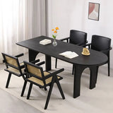 Sleek Black Pine Wood Dining Table for Modern Homes hsyj-2281