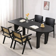 Sleek Black Pine Wood Dining Table for Modern Homes hsyj-2281