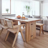 Sleek Ash Wood Dining Table - Modern Elegance and Durability hty-2061