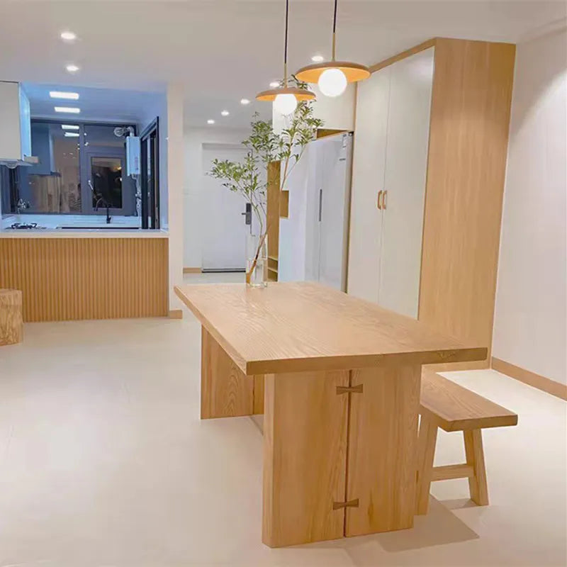 Sleek Ash Wood Dining Table - Modern Elegance and Durability hty-2061