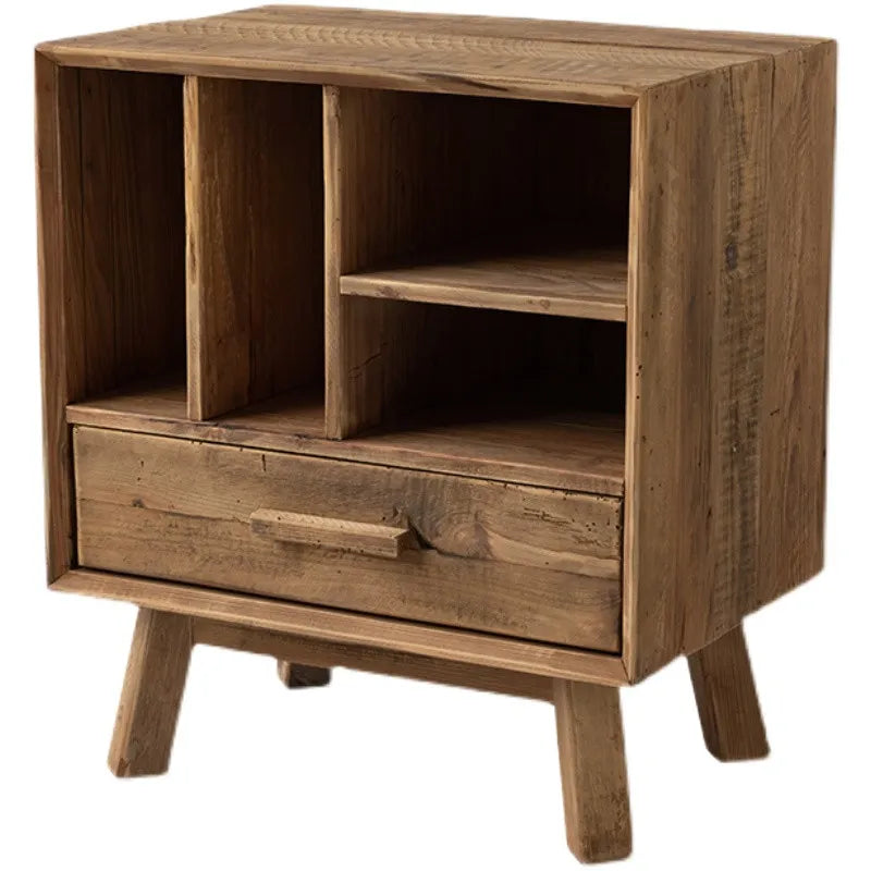 Pine Wood Bedside Cupboard with Storage Drawer – Stylish Nightstand for Bedroom Decor hty-2064