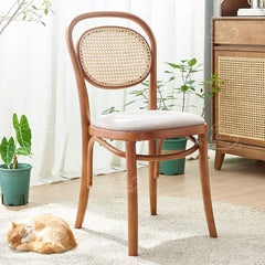 Minimalistic Solid Wood Dining Chair with Rattan or Cushion Seat for Dining Room htzm-1517