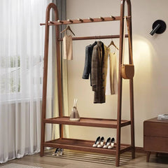 Elegant Brown Ash Wood Coat Hanger - Stylish & Durable htzm-1527