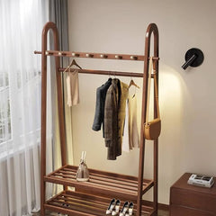 Elegant Brown Ash Wood Coat Hanger - Stylish & Durable htzm-1527