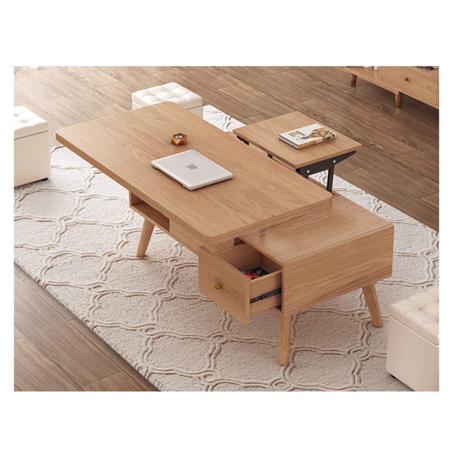 Rectangular Coffee Table with Lift-Top - Modern Design with Storage hx-1565