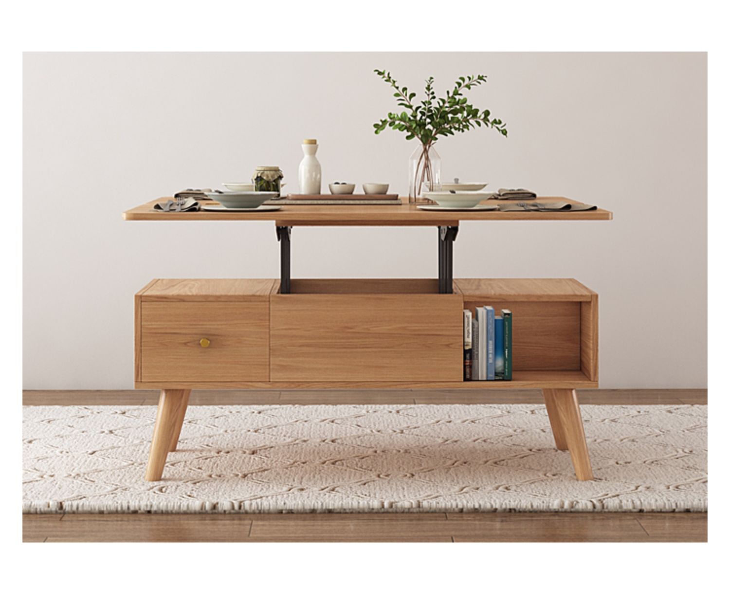 Rectangular Coffee Table with Lift-Top - Modern Design with Storage hx-1565