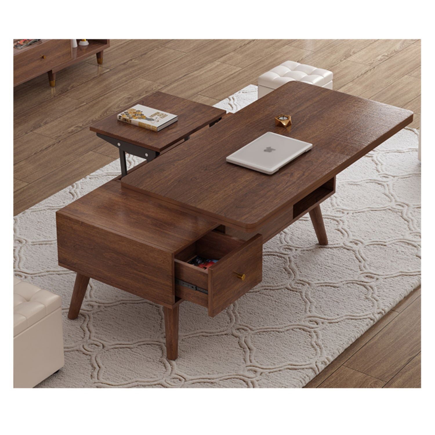 Elegant Rectangular Lift-Top Coffee Table with Storage - Modern Design for Livingroom hx-1566