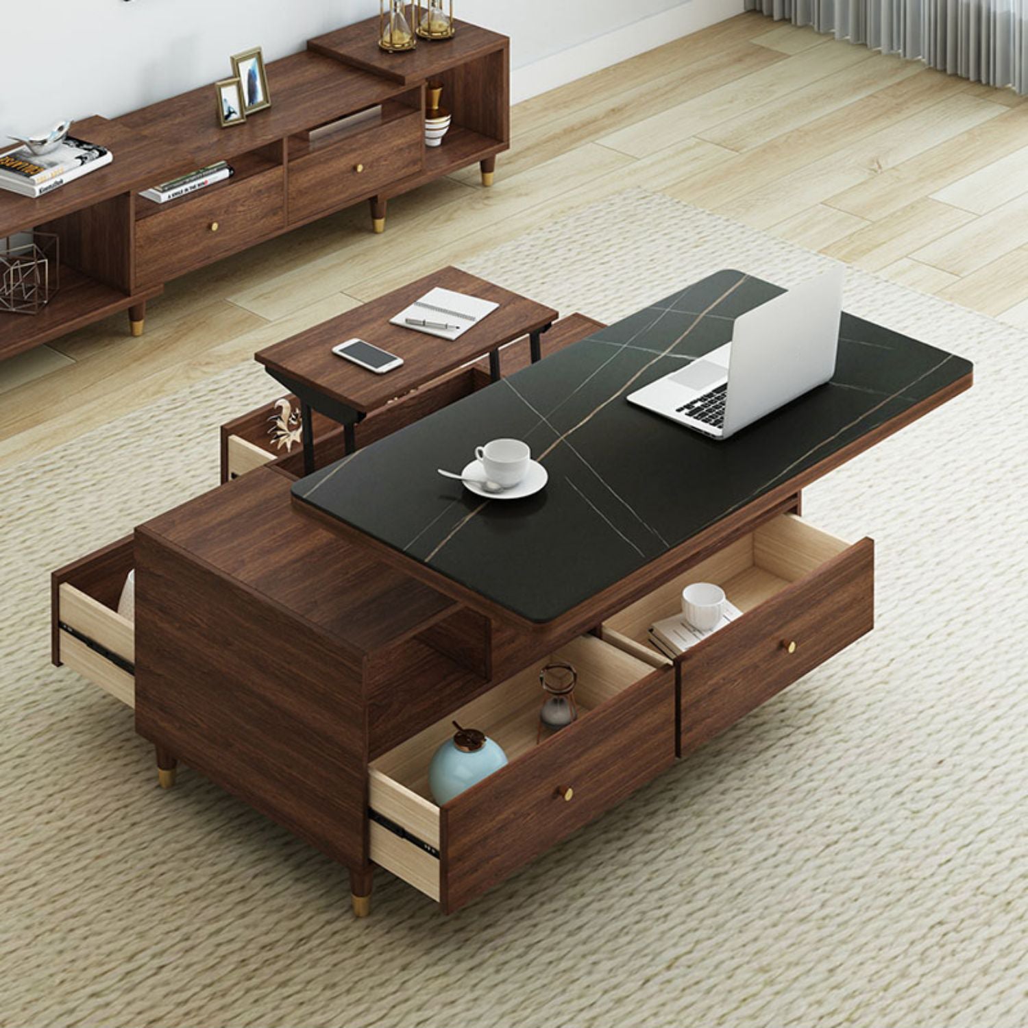 Modern Rectangular Lift-Top Coffee Table with Storage - Modern for Your LIvingroom hx-1569