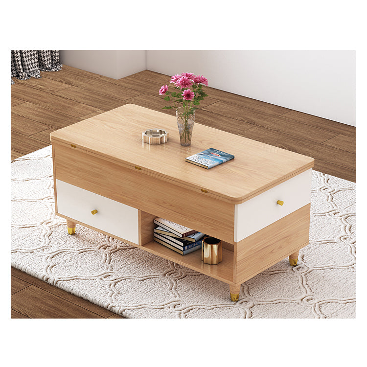 Solid Wood Coffee Table with Lift and Extensible Top - Modern Design with Storage hx-1572