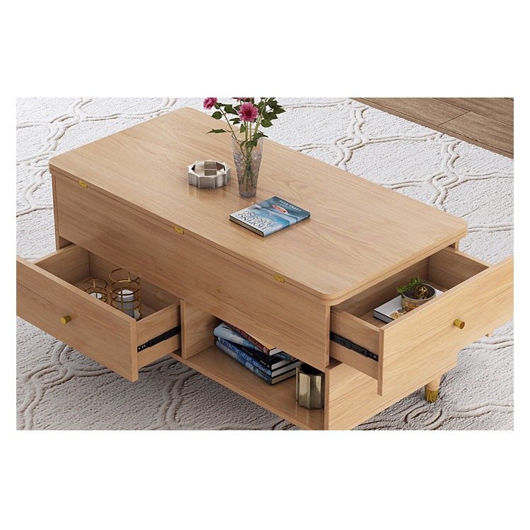 Solid Wood Coffee Table with Lift and Extensible Top - Modern Design with Storage hx-1572