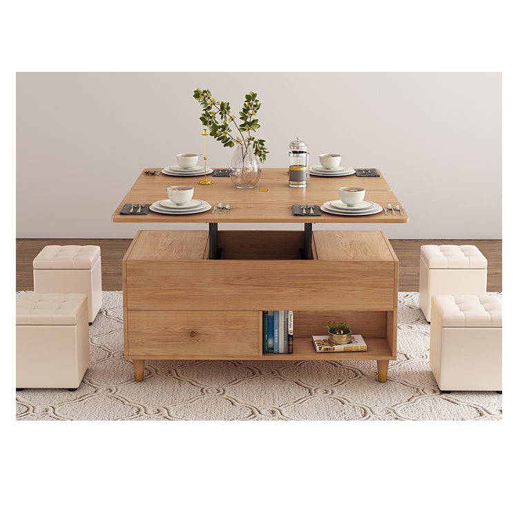 Solid Wood Coffee Table with Lift and Extensible Top - Modern Design with Storage hx-1572