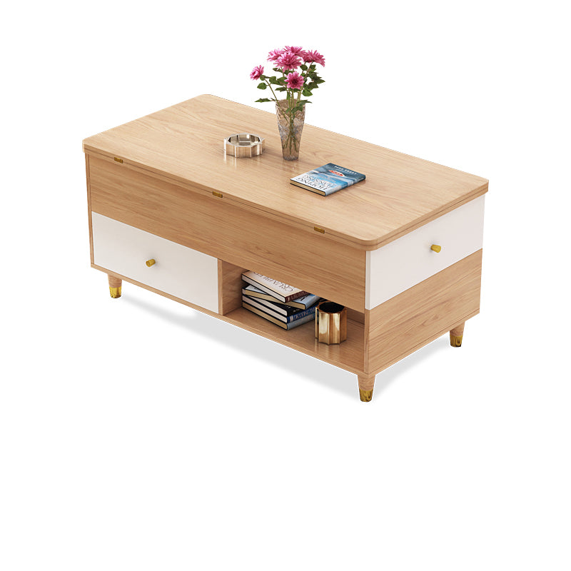 Solid Wood Coffee Table with Lift and Extensible Top - Modern Design with Storage hx-1572