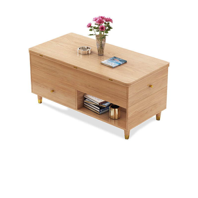 Solid Wood Coffee Table with Lift and Extensible Top - Modern Design with Storage hx-1572