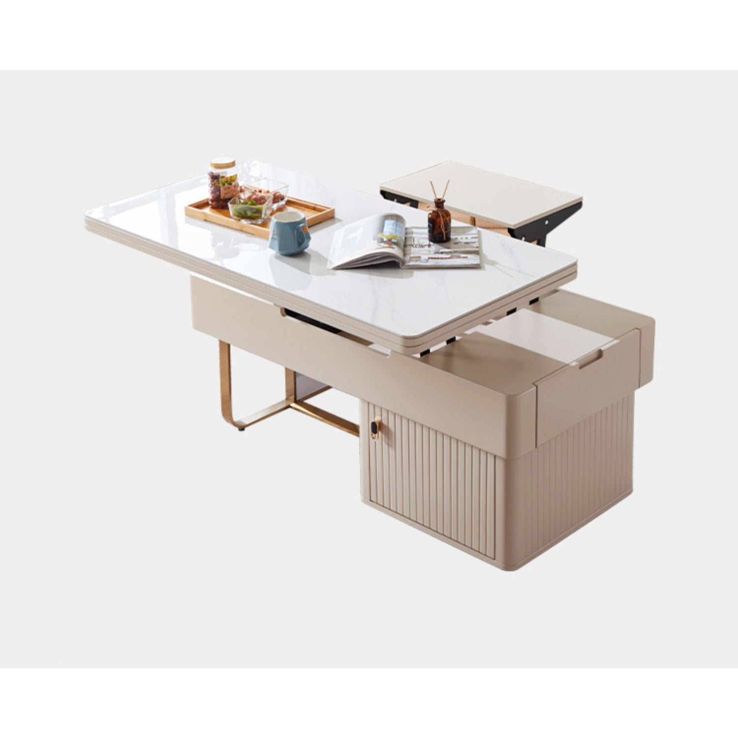 Rectangular Coffee Table with Multi-functional folding top and Storage – Modern for Your Room  hx-1573