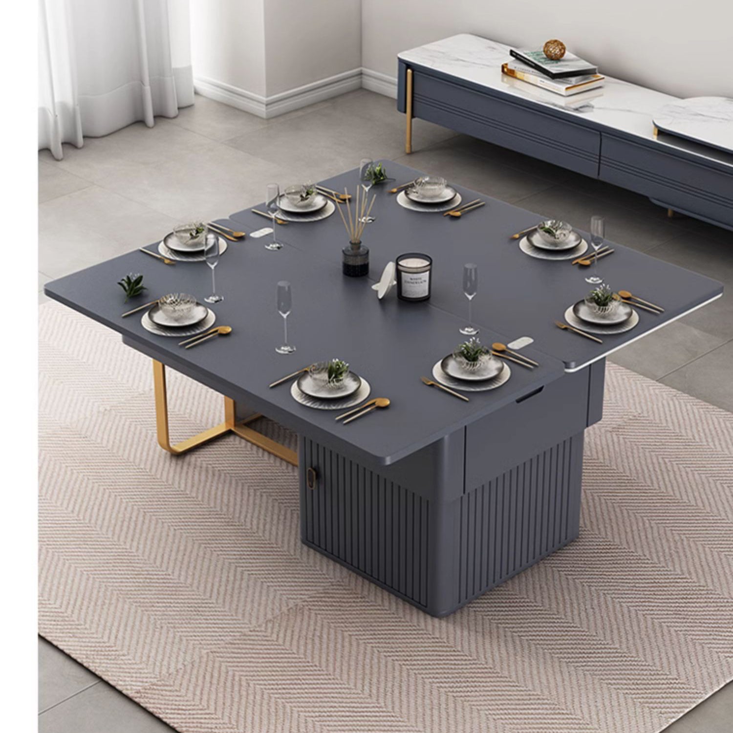 Rectangular Coffee Table with Multi-functional folding top and Storage – Modern for Your Room  hx-1573