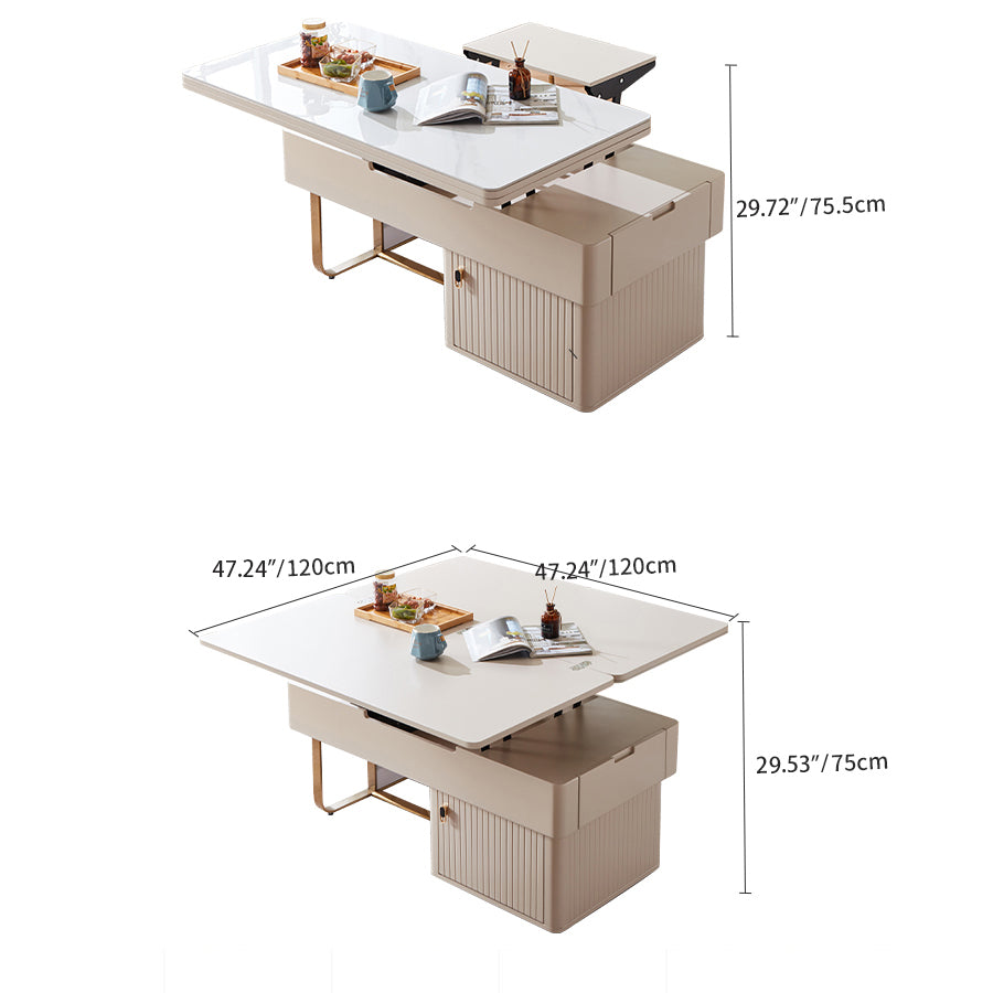 Rectangular Coffee Table with Multi-functional folding top and Storage – Modern for Your Room  hx-1573