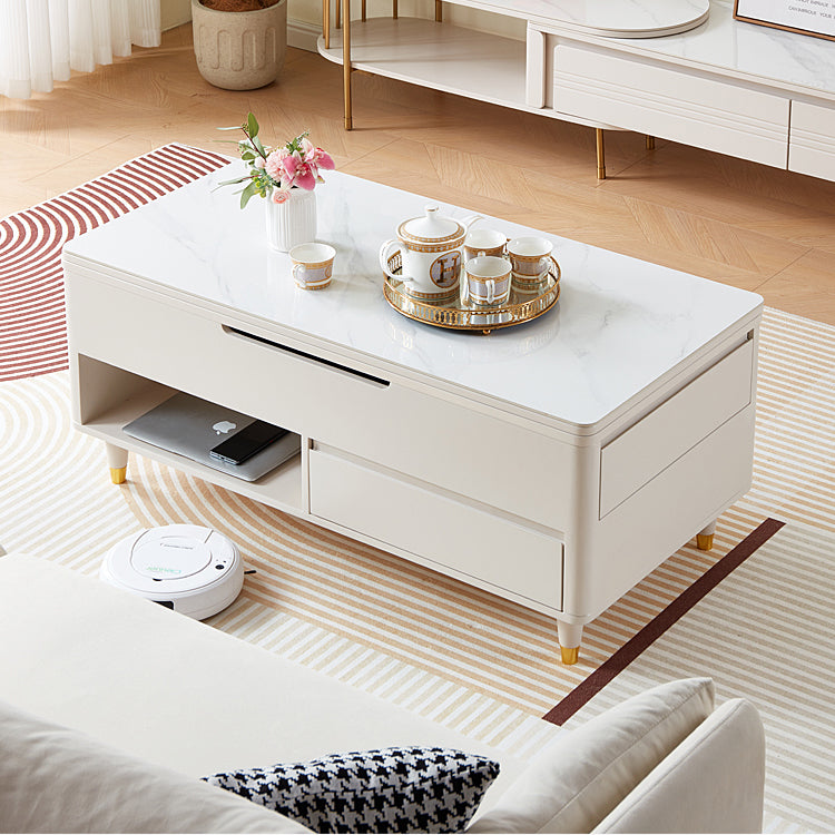 Modern Rectangular Ceramic Coffee Table with Extendable Top - Stylish and Durable For LIvingroom hx-1574