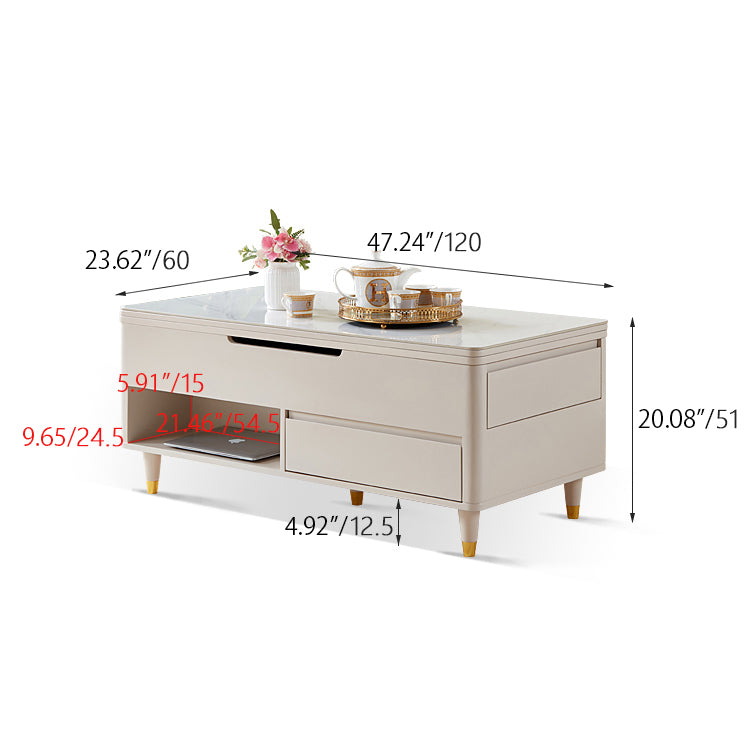 Modern Rectangular Ceramic Coffee Table with Extendable Top - Stylish and Durable For LIvingroom hx-1574