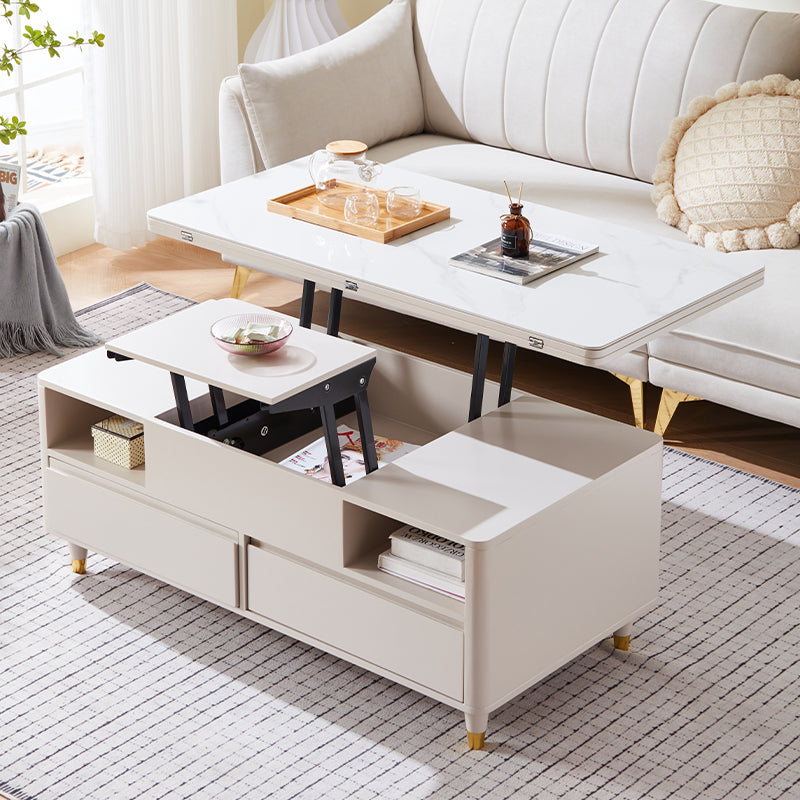 Modern Rectangular Coffee Table in White with Lift-Top and Storage – Modern for All Your Rooms hx-1575