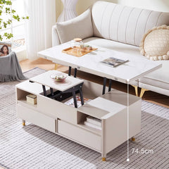 Modern Rectangular Coffee Table in White with Lift-Top and Storage – Modern for All Your Rooms hx-1575