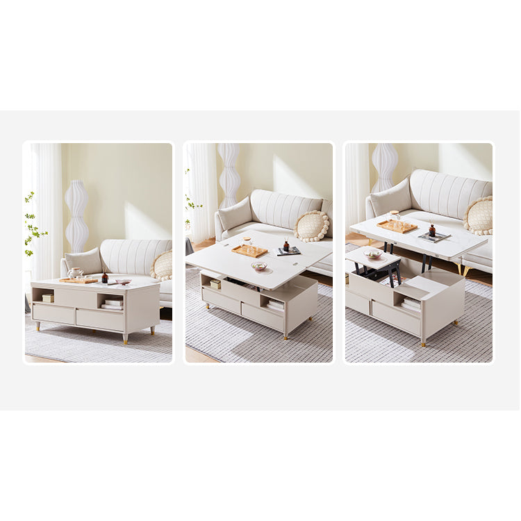 Modern Rectangular Coffee Table in White with Lift-Top and Storage – Modern for All Your Rooms hx-1575