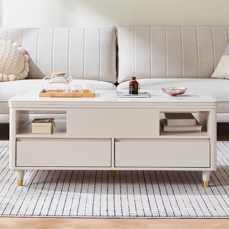 Modern Rectangular Coffee Table in White with Lift-Top and Storage – Modern for All Your Rooms hx-1575