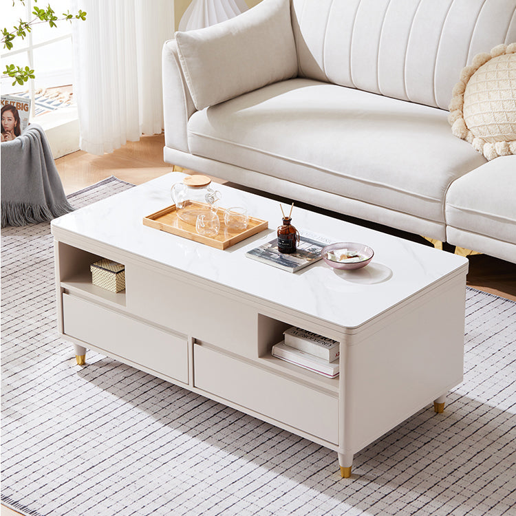 Modern Rectangular Coffee Table in White with Lift-Top and Storage – Modern for All Your Rooms hx-1575