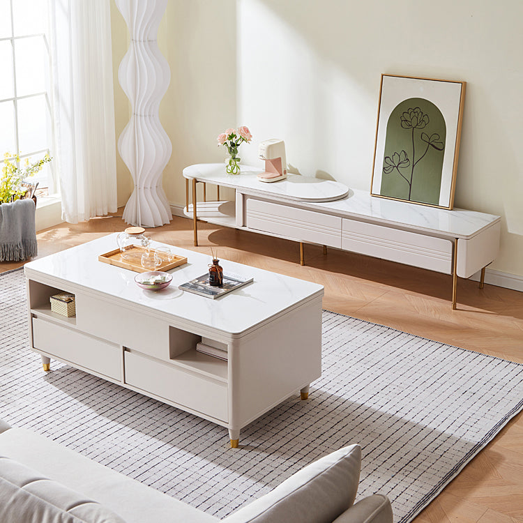 Modern Rectangular Coffee Table in White with Lift-Top and Storage – Modern for All Your Rooms hx-1575