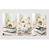 Modern Rectangular Lift-Top Coffee Table Set & 4 Ottomans with Storage hx-1578