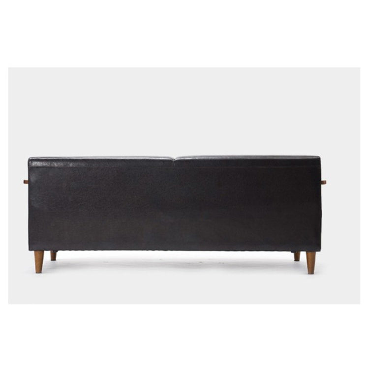 Luxury Black Faux Leather Sofa with Elegant Birch Wood Frame hxcyj-1327