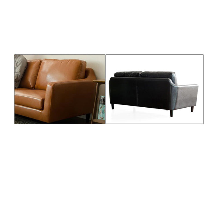 Elegant Solid Wood Sofa in Faux Leather – Available in White, Black, and Dark Brown hxcyj-1329