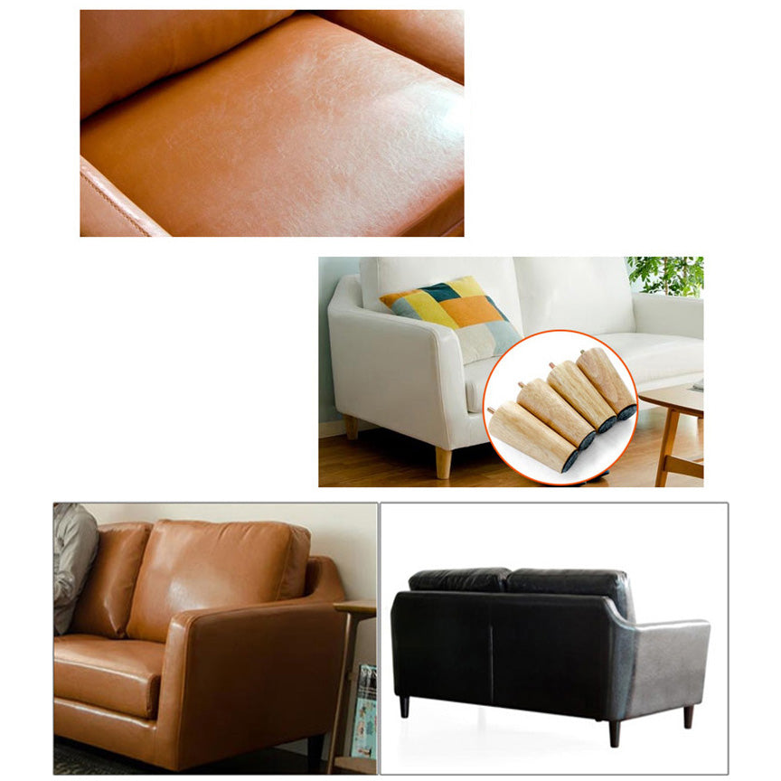 Elegant Solid Wood Sofa in Faux Leather – Available in White, Black, and Dark Brown hxcyj-1329