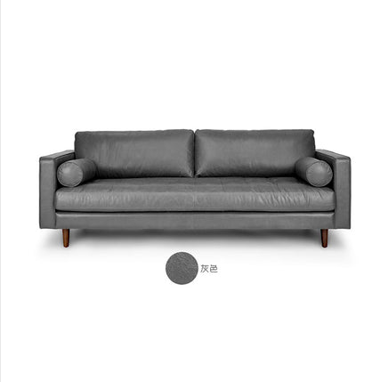 Elegant Solid Wood Sofa in Dark Gray, Black, Green, Blue, and Brown - Premium Faux Leather & Ash Wood Finish hxcyj-1333