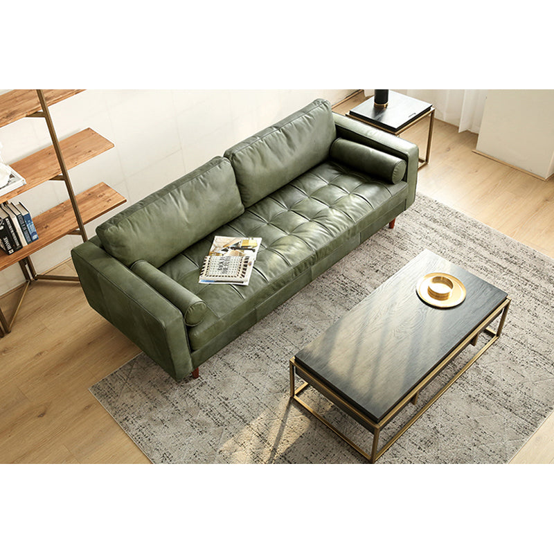 Elegant Solid Wood Sofa in Dark Gray, Black, Green, Blue, and Brown - Premium Faux Leather & Ash Wood Finish hxcyj-1333