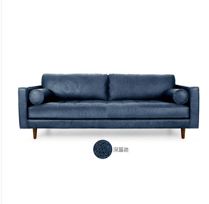 Elegant Solid Wood Sofa in Dark Gray, Black, Green, Blue, and Brown - Premium Faux Leather & Ash Wood Finish hxcyj-1333