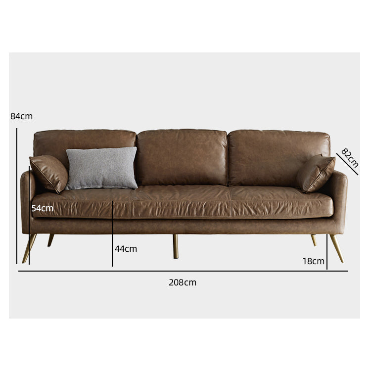 Elegant Black and Light Brown Pine Wood Sofa with Down Cushions and Faux Leather Accents hxcyj-1335