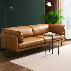 Elegant Camel Black Green Sofa | Dark Brown Solid Wood Frame & Faux Leather Cotton Blend hxcyj-1337