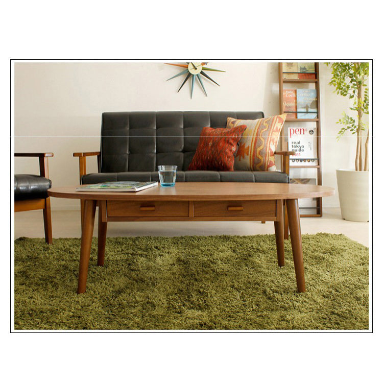 Modern Oval Coffee Table with Drawer Storage - Minimalistic Design for Your Rooms hxcyj-1340