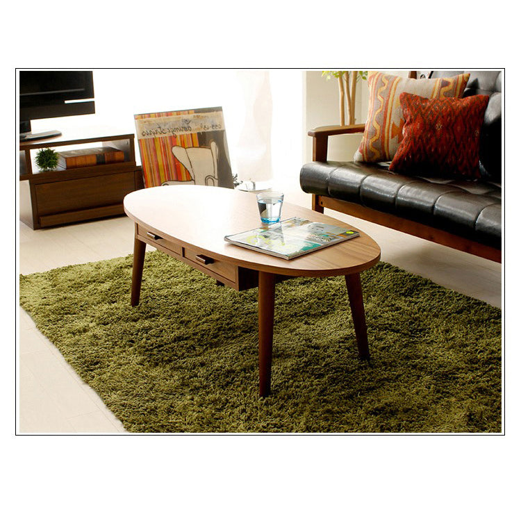 Modern Oval Coffee Table with Drawer Storage - Minimalistic Design for Your Rooms hxcyj-1340