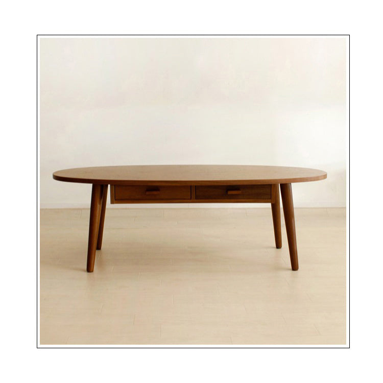 Modern Oval Coffee Table with Drawer Storage - Minimalistic Design for Your Rooms hxcyj-1340