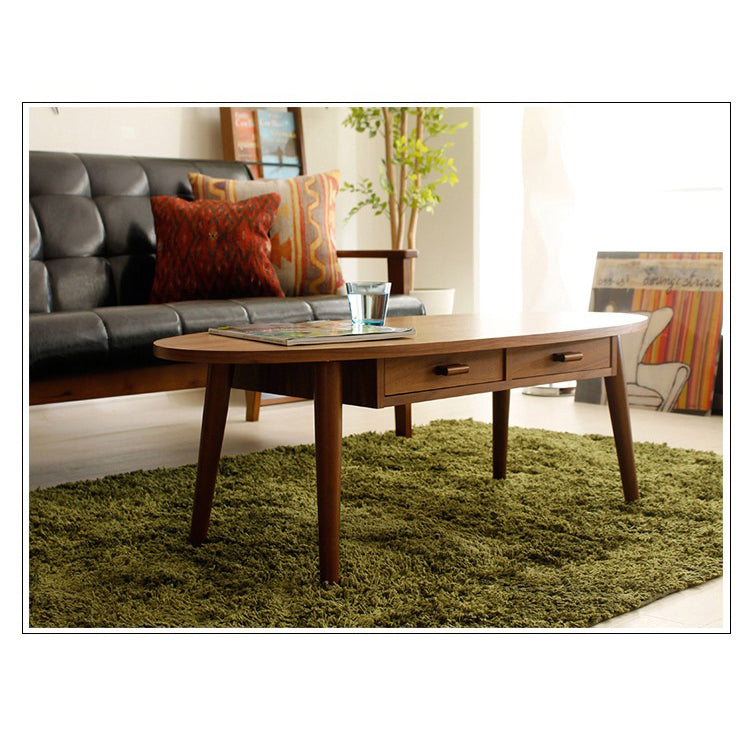 Modern Oval Coffee Table with Drawer Storage - Minimalistic Design for Your Rooms hxcyj-1340