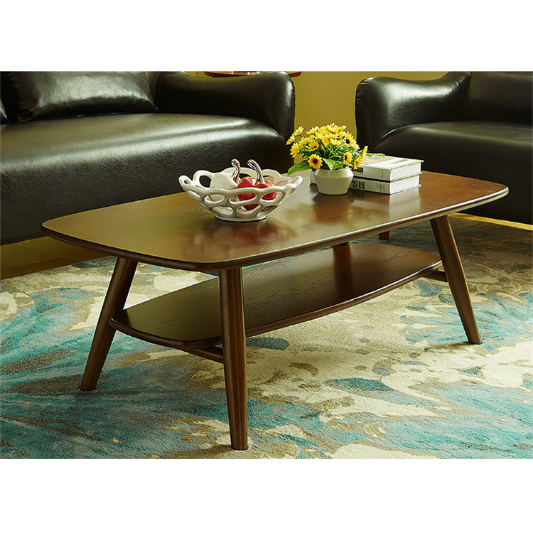 Modern Rectangular Wooden Coffee Table with Two-Tier for Storage - Minimalistic for All Your Rooms hxcyj-1341