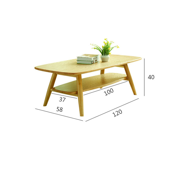 Modern Rectangular Wooden Coffee Table with Two-Tier for Storage - Minimalistic for All Your Rooms hxcyj-1341