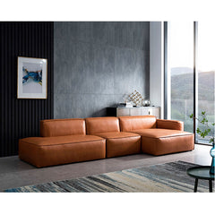 Elegant Camel Faux Leather Solid Wood Sofa - Ultimate Comfort & Style hxcyj-1342