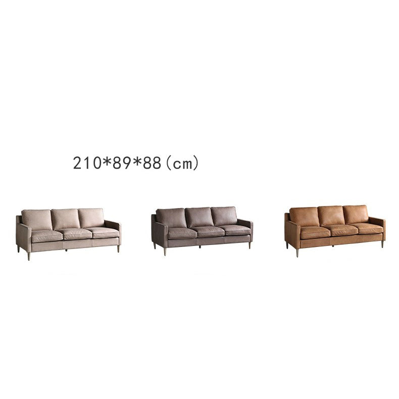 Luxurious Camel Dark Brown Sofa - Solid Birch Wood Frame with Cotton Down Leathaire Upholstery hxcyj-1344